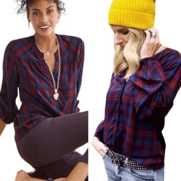 Cabi Carolling Shirt – Plaid Popover Blouse – Size M - Picture 4 of 4